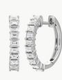 EF Collection Prong Set Diamond Baguette Hoop Earrings at Romi Boutique