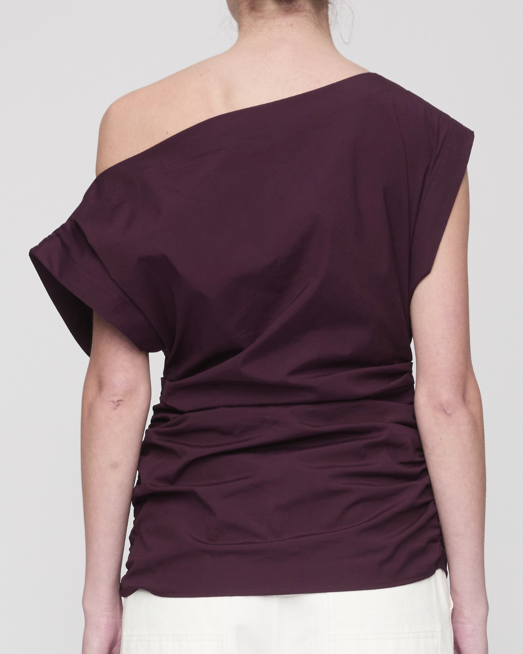 NARA COTTON OFF SHOULDER TOP IN PLUM