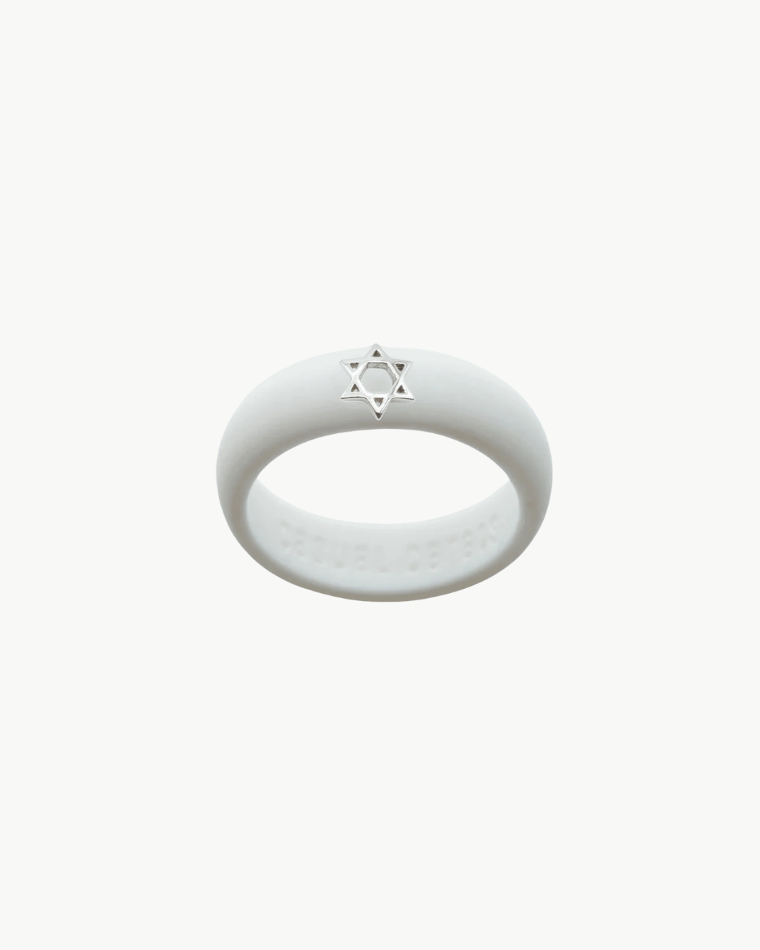 Sterling Silver Star of David Silicone Ring