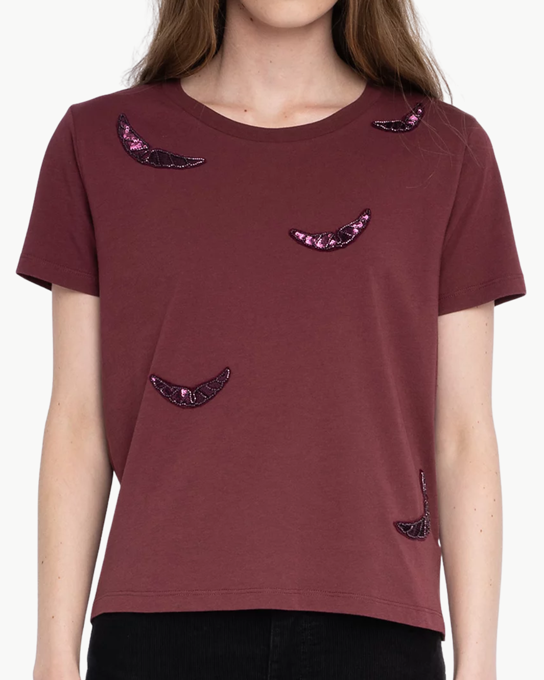 ALYS EMBROIDERY WINGS IN BURGUNDY - Romi Boutique