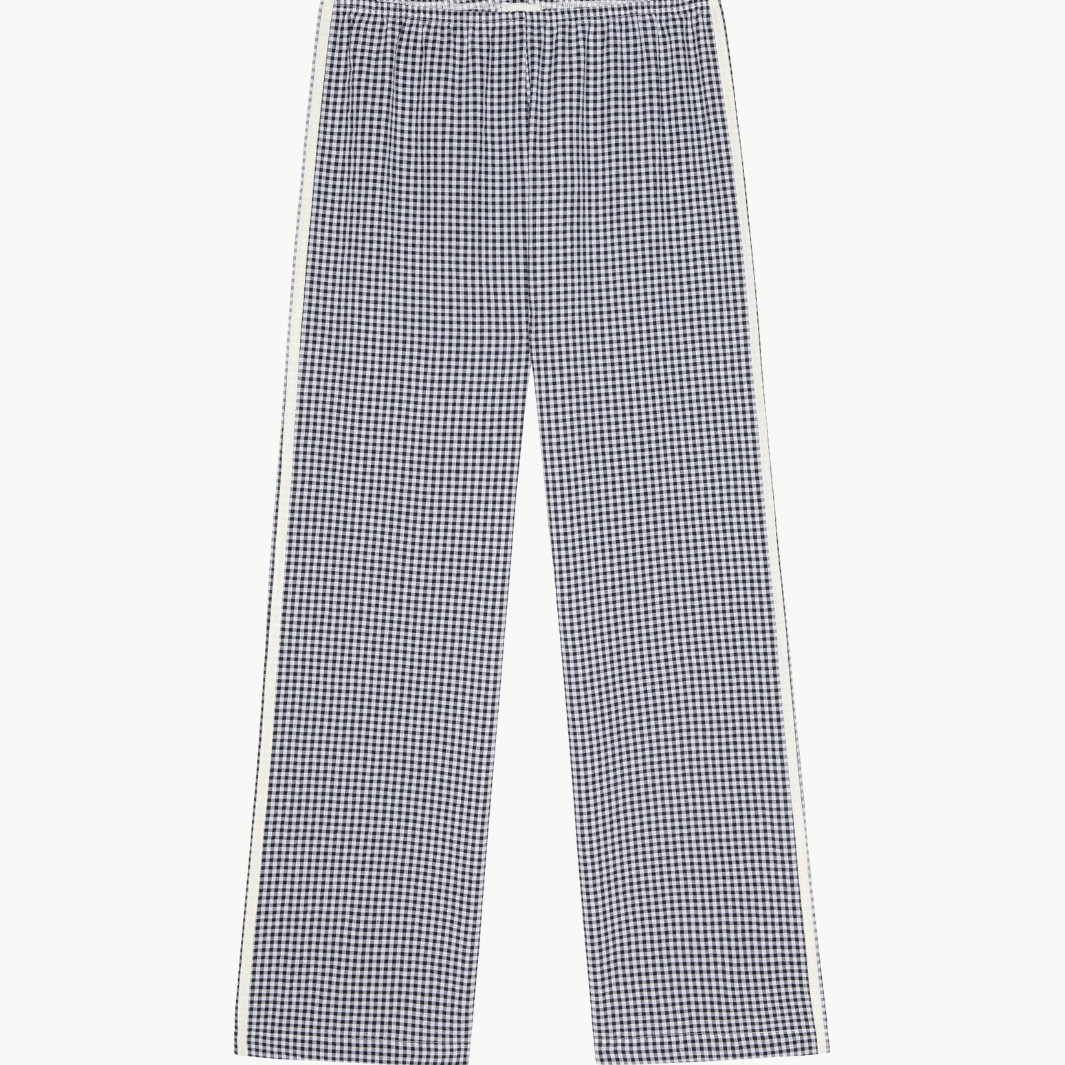 The Cotton Gingham Stripe Crop Pant