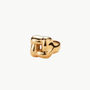 WOVEN SQUARE RING IN HIGH POLISH GOLD