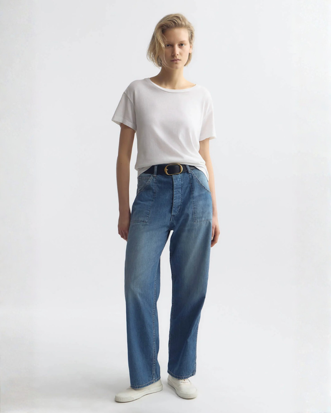 Nili Lotan WHITNEY DENIM PANT at Romi Boutique