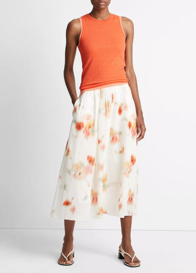 POPPY BLUR GATHERED SKIRT IN CREAM DUSK - Romi Boutique