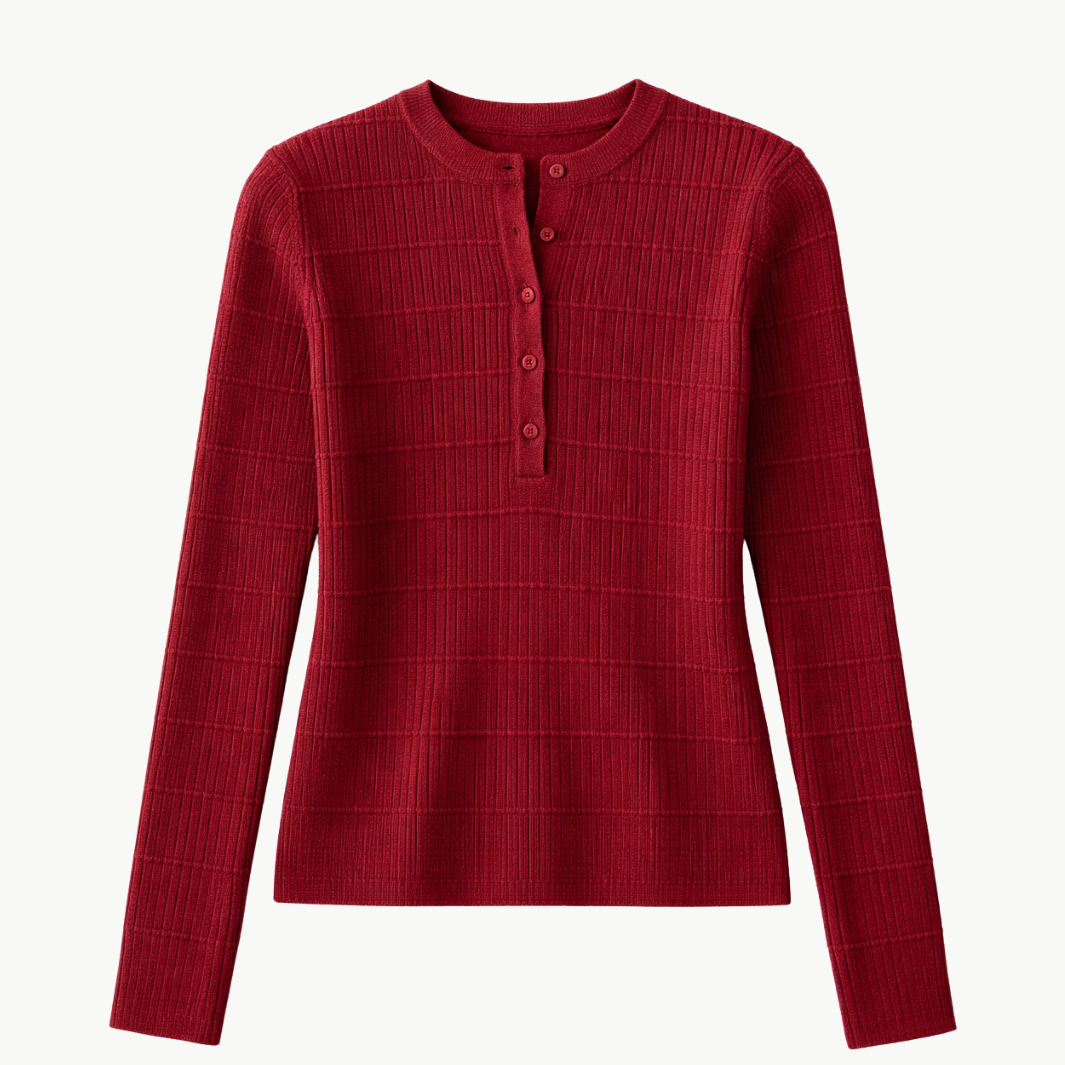 White & Warren CASHMERE TEXTURED HENLEY at Romi Boutique