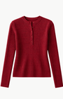 White & Warren CASHMERE TEXTURED HENLEY at Romi Boutique