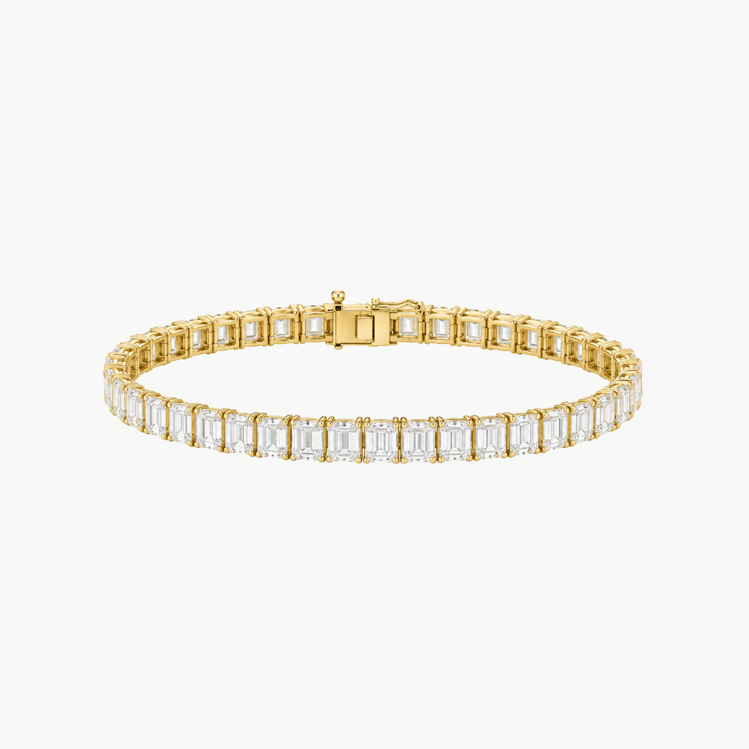 Emerson Stone 14 Carat Emerald-Cut Diamond Tennis Bracelet at Romi Boutique