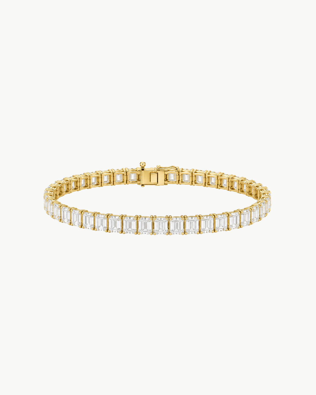 Emerson Stone 14 Carat Emerald-Cut Diamond Tennis Bracelet at Romi Boutique