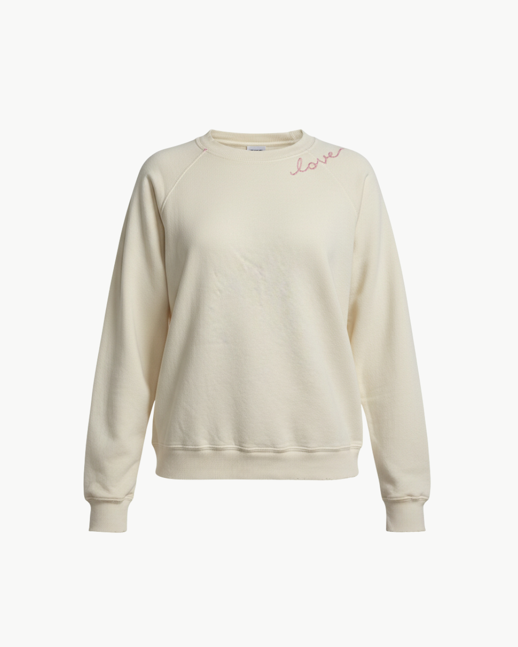 I Stole My Boyfriend's Shirt "LOVE" CREW SWEATSHIRT IN COCONUT MILK at Romi Boutique