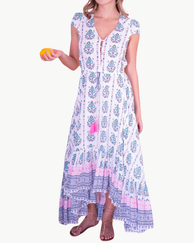 ADELINE MAXI DRESS IN MULTI COLOR MOTIFS - Romi Boutique