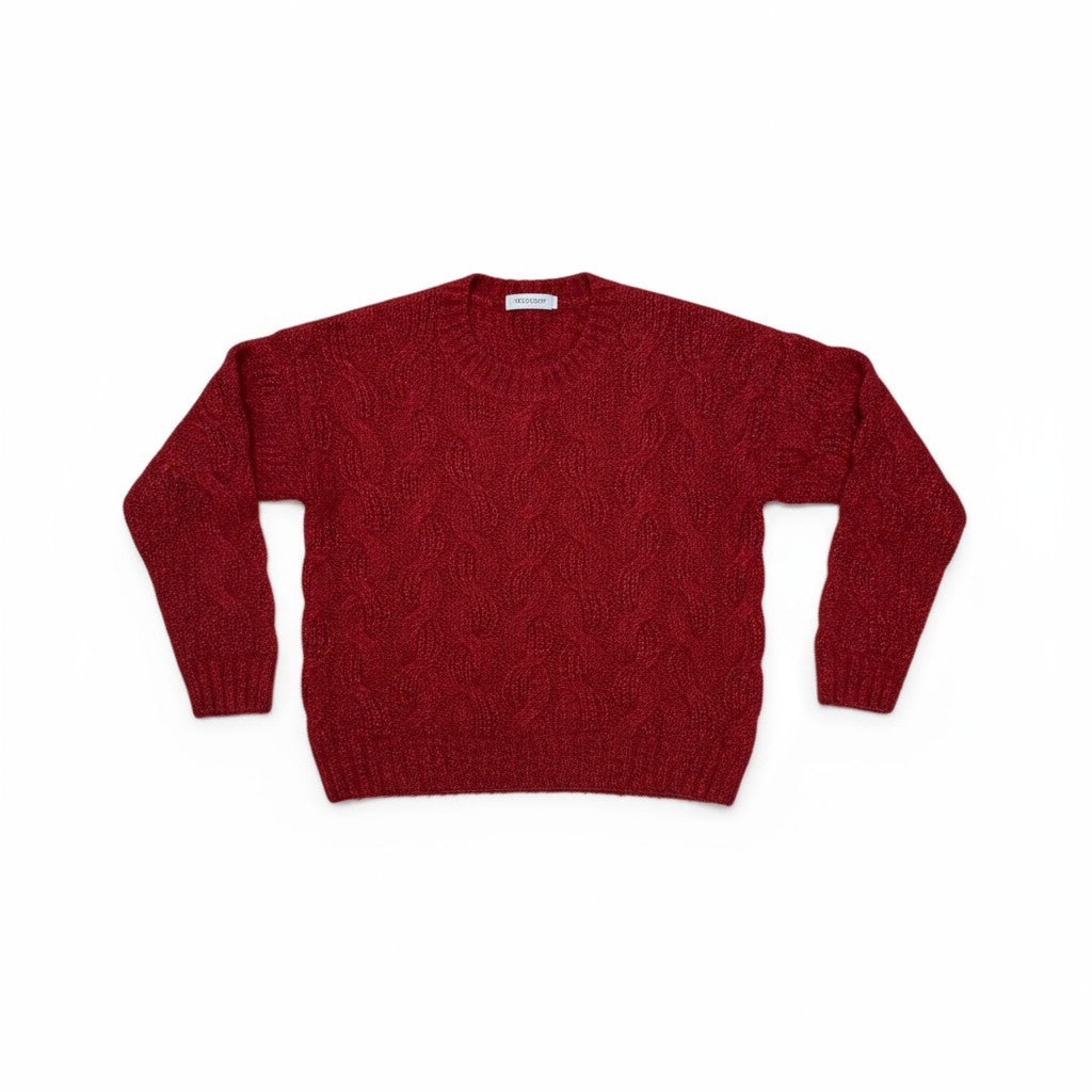 CABLE CREW IN GRENADINE by Autumn Cashmere - Romi Boutique