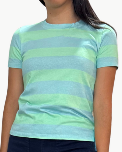 CLASSIC TEE STRIPE IN MINT BLUE STRIPE