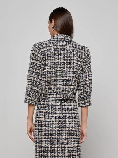 JIA TWEED JACKET IN MIDNIGHT MULTI TWEED