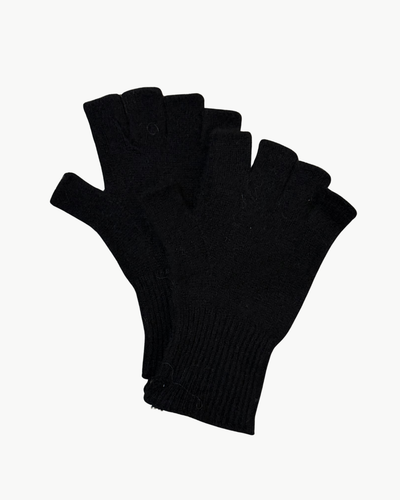 CASHMERE FINGERLESS GLOVE IN BLACK