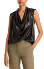 Ramy Brook Camila Draped Metallic Top at Romi Boutique