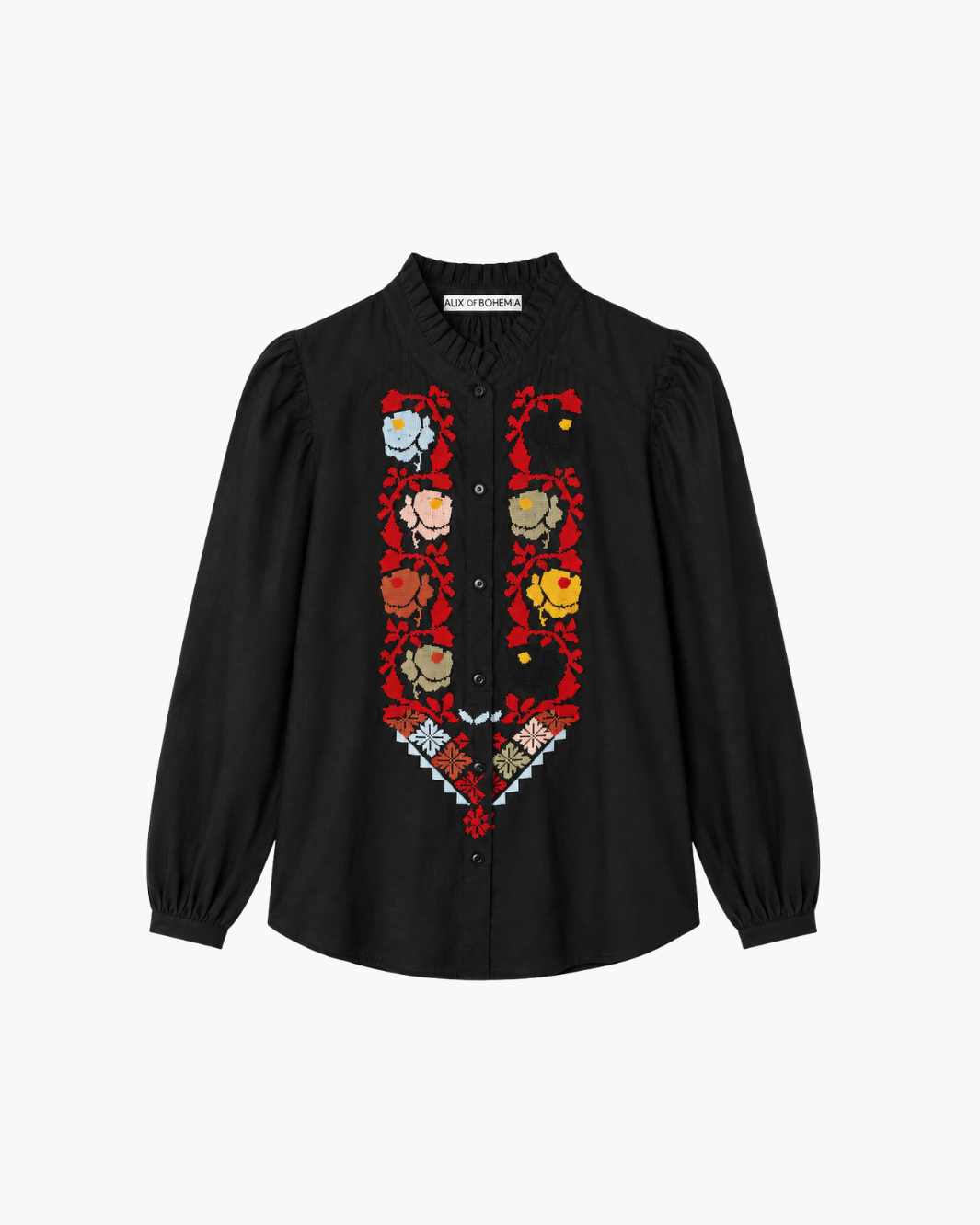 Alix of Bohemia Annabel Emblem Panel Shirt at Romi Boutique