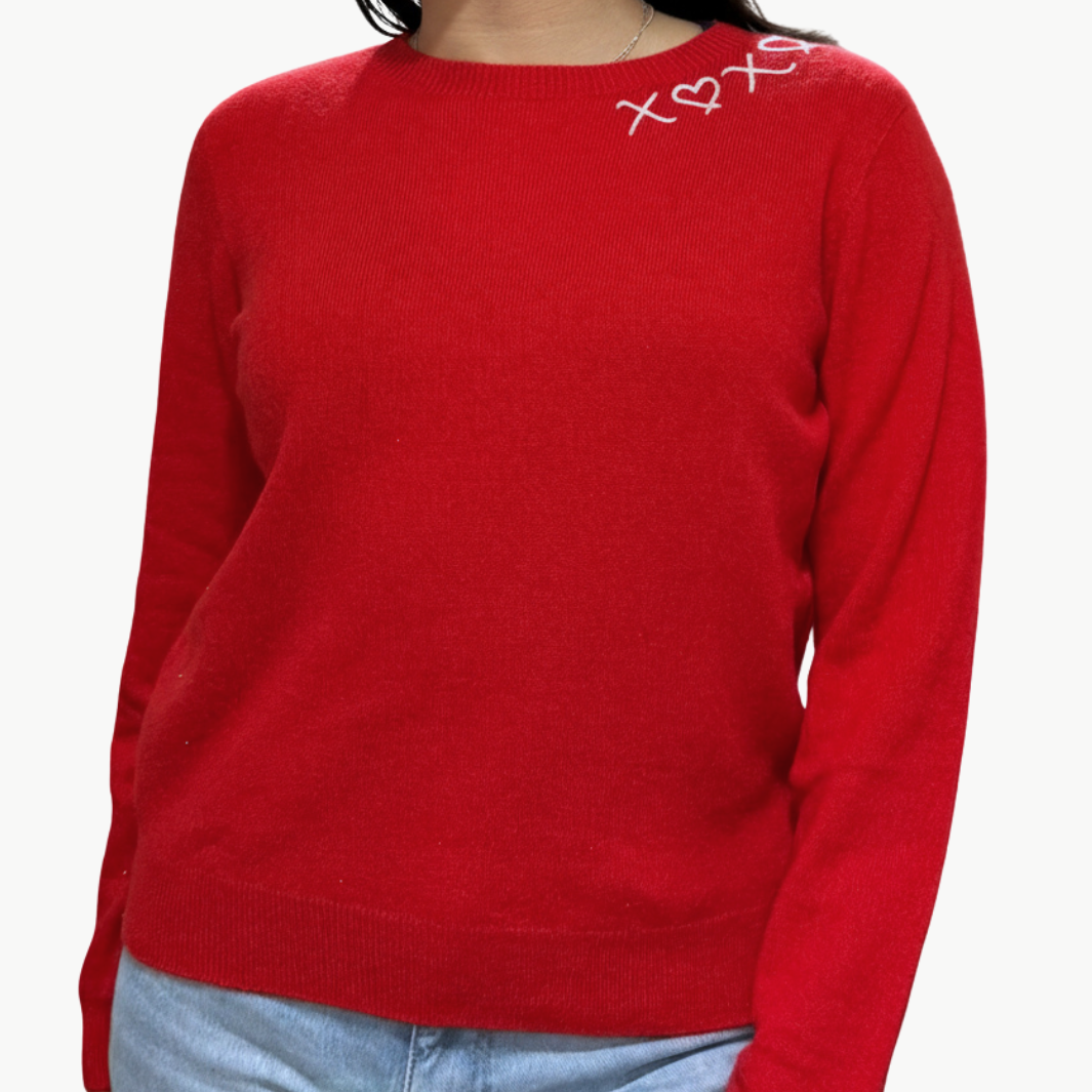 I Stole My Boyfriend's Shirt XOXO Cashmere Sweater at Romi Boutique