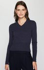 Autumn Cashmere V NECK WITH HIGH CUFFS at Romi Boutique