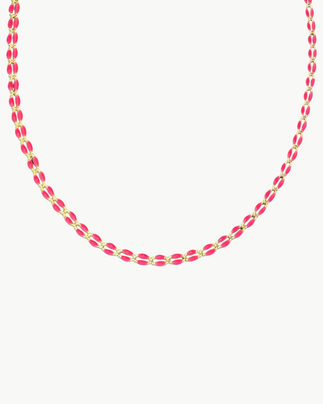 OVAL LINK NECKLACE IN NEON PINK - Romi Boutique