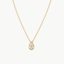 Floating Pear Bezel Diamond Necklace