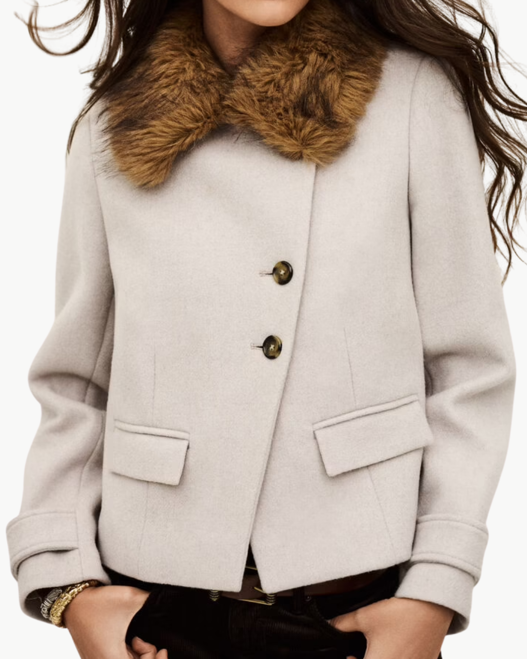 TERRY COAT IN ECRU - Romi Boutique