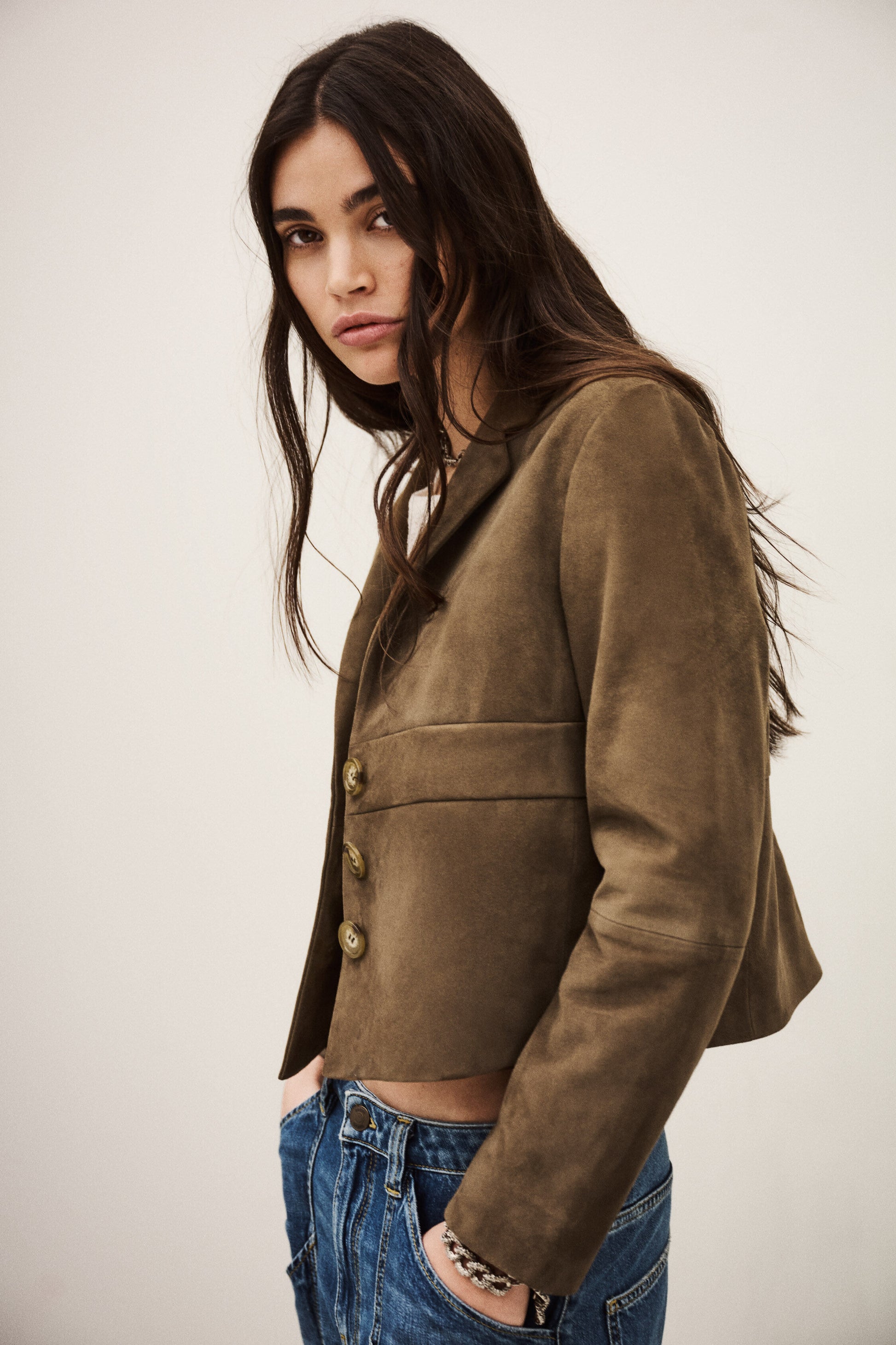 MORFEO SUEDE LEATHER JACKET - Romi Boutique