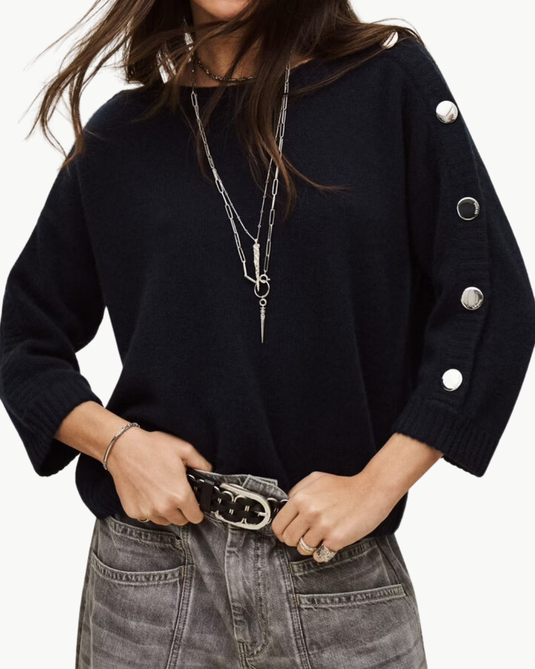 CLASSY JUMPER IN NAVY - Romi Boutique