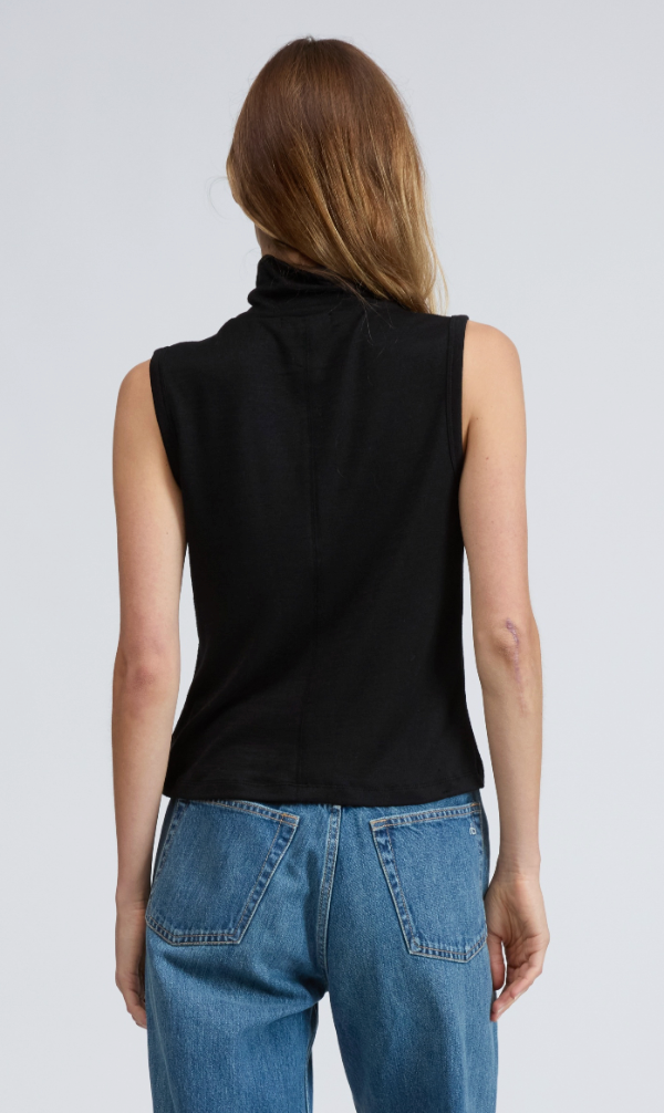 THE KNIT TNECK TANK IN BLACK