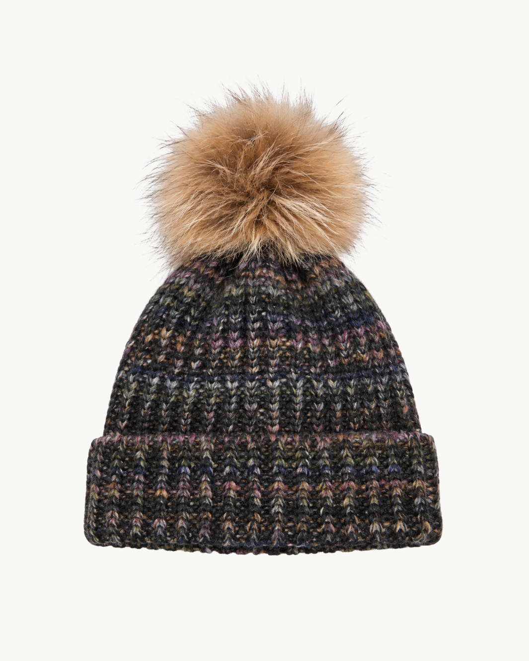 Space Dye Beanie W/ Fur Pom Pom