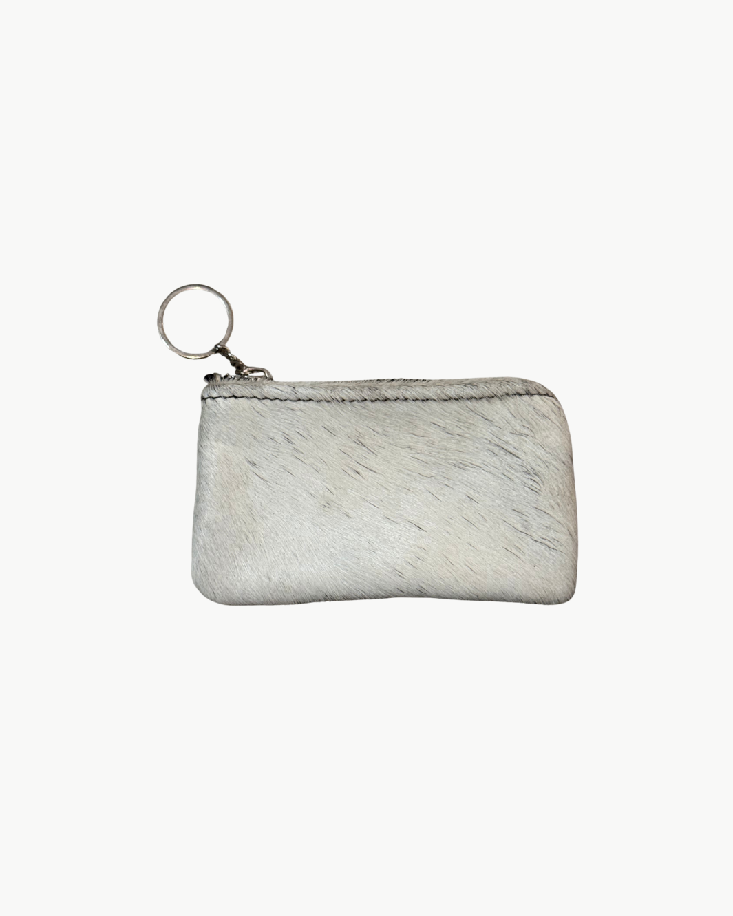 HAIR ON HIDE KEYCHAIN IN COPPER LEATHER