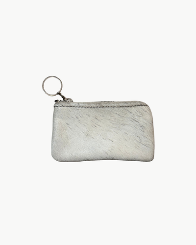 HAIR ON HIDE KEYCHAIN IN COPPER LEATHER