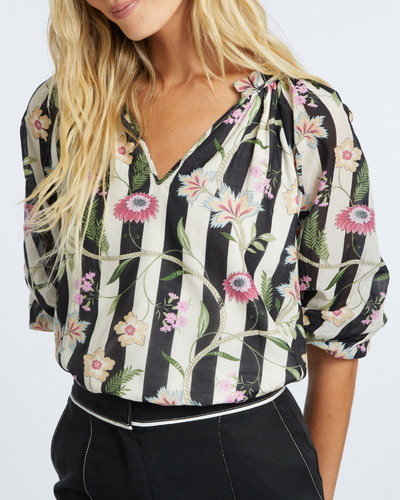 ZARA TOP IN STRIPE VINE
