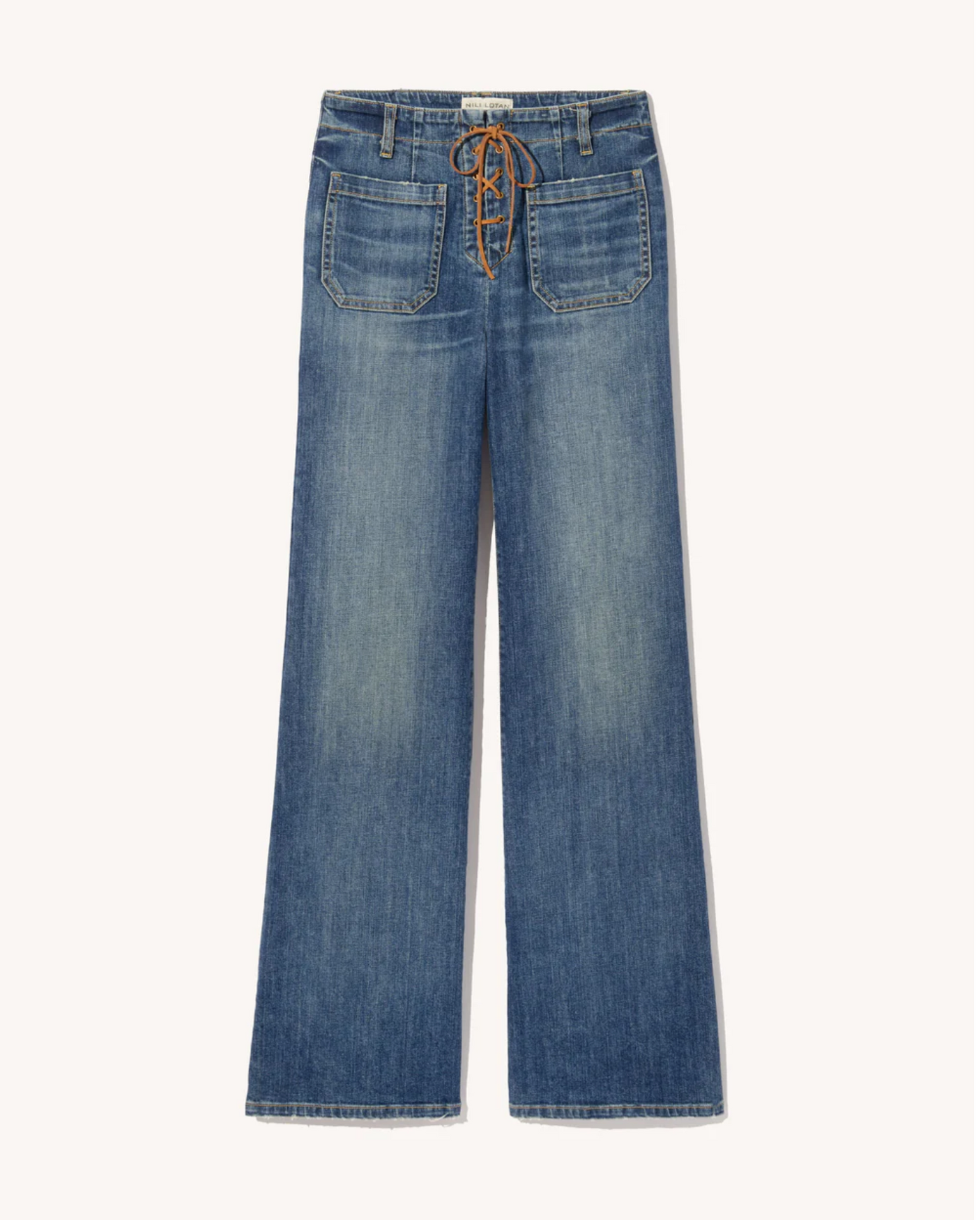 FLORENCE LACE UP JEAN IN CLASSIC WASH
