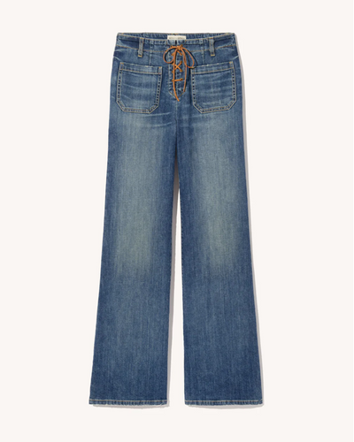 FLORENCE LACE UP JEAN IN CLASSIC WASH