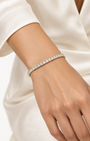 Emerson Stone 14 Carat Emerald-Cut Diamond Tennis Bracelet at Romi Boutique