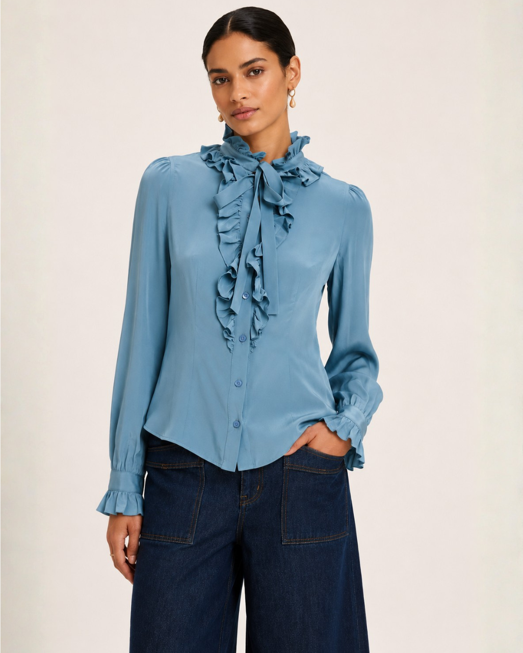Catroux Long Sleeve Silk Blouse