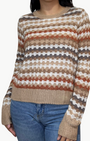 Autumn Cashmere MULTI COLOR FANCY STITCH CREW at Romi Boutique