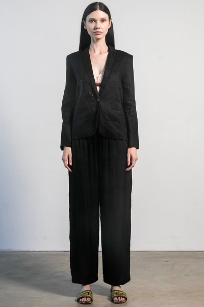PARIS LINEN JACKET IN BLACK