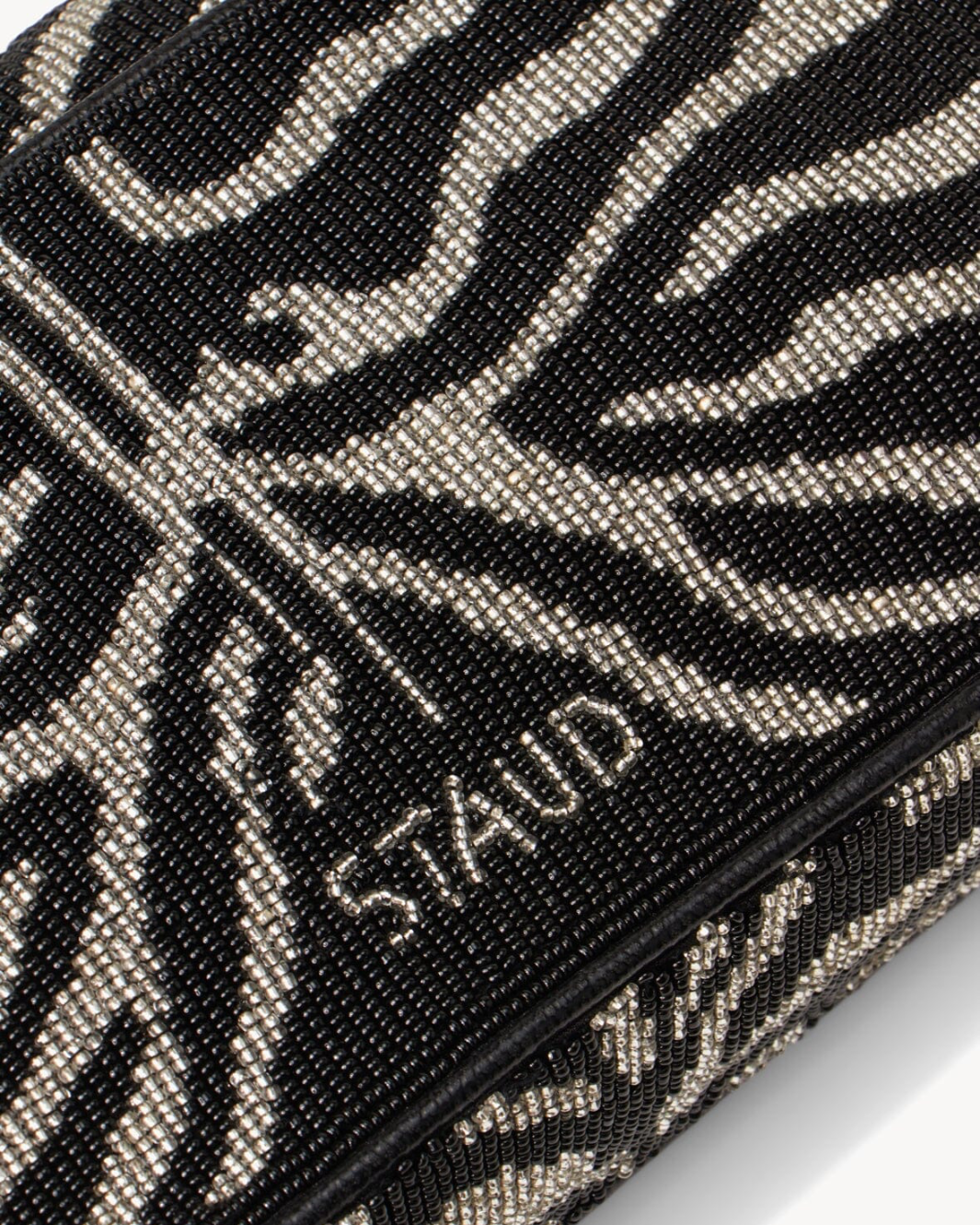 TOMMY BEADED BAG IN BLACK/WHITE - Romi Boutique