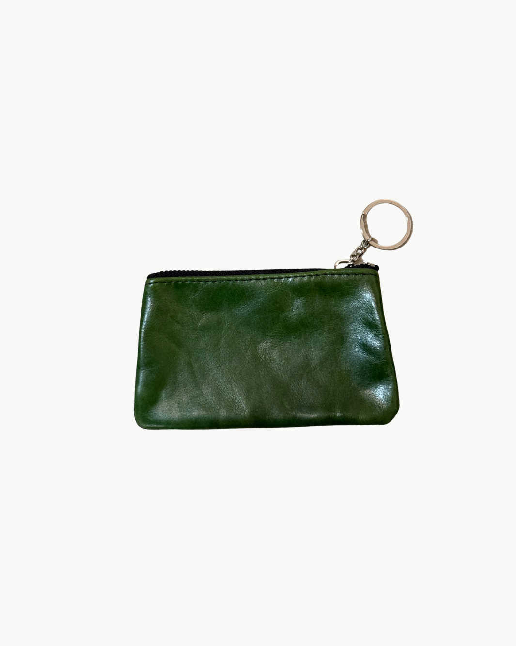 KEYCHAIN IN BLACK STAR/ GREEN LEATHER