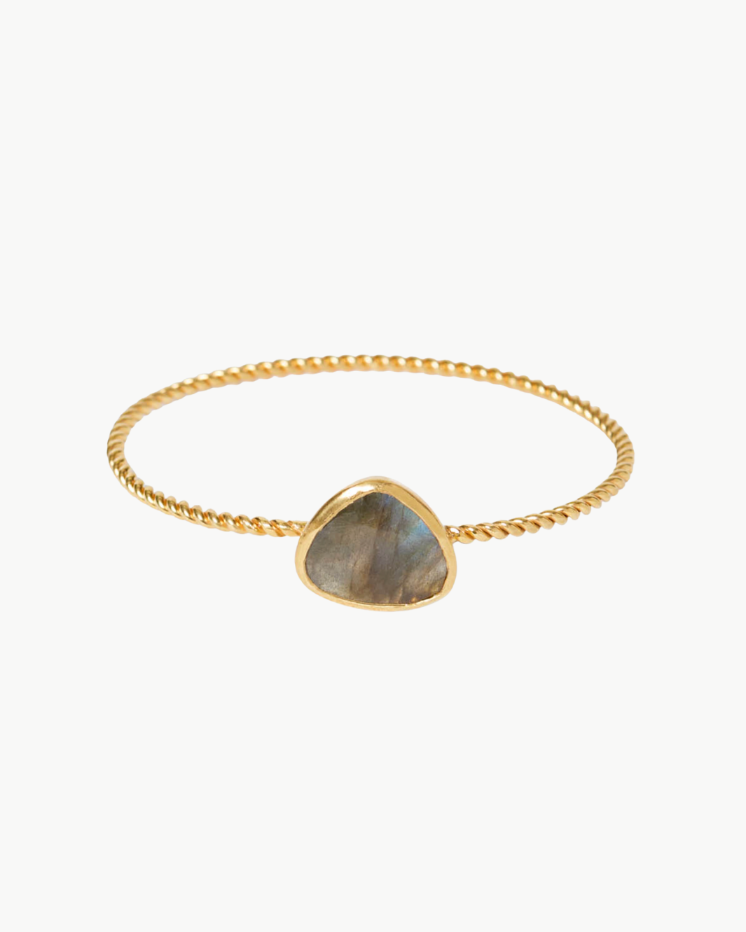 GOLD BEZEL BANGLE IN LABRADORITE