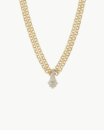 DIAMOND DAPHNE DOUBLE CHAIN NECKLACE IN 14K YELLOW GOLD