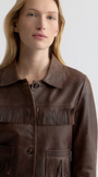 Nili Lotan Lazare Fringe Leather Jacket at Romi Boutique