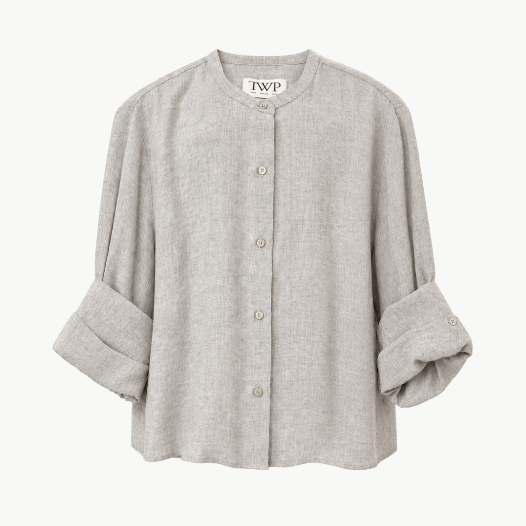 3/4 Sleeve Shirt With Collar Stand