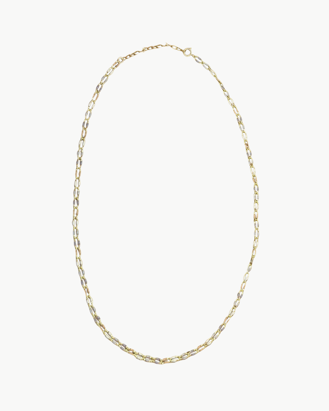 OVAL LINK NECKLACE IN GREY/NEUTRAL MULTI - Romi Boutique