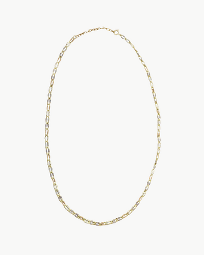 OVAL LINK NECKLACE IN GREY/NEUTRAL MULTI - Romi Boutique