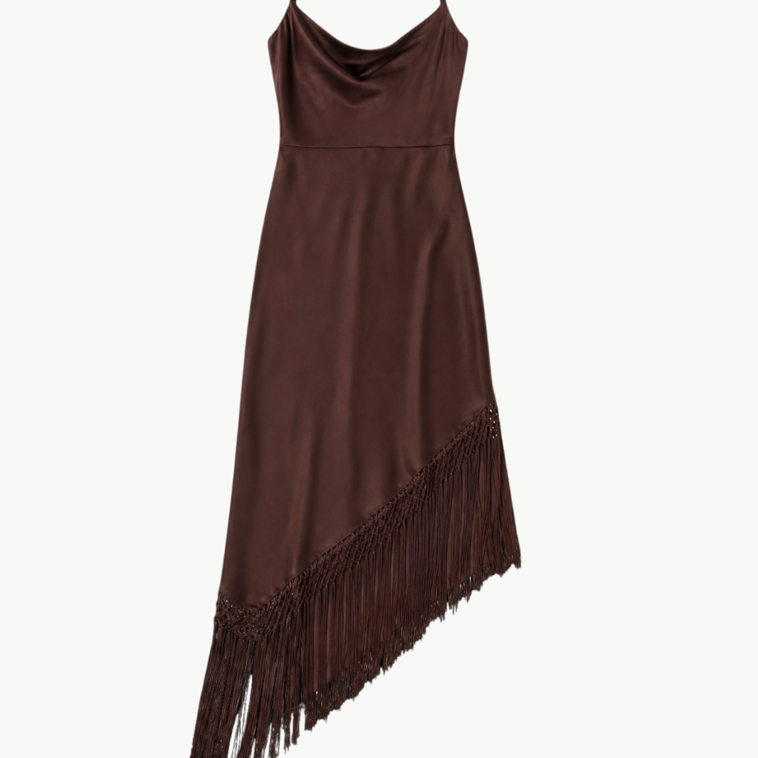 Harmony Asymmetrical Fringe Maxi Dress