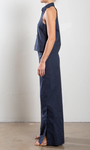 PHARAOH LENNOX PANT IN ITALIAN POPLIN IN INK at Romi Boutique