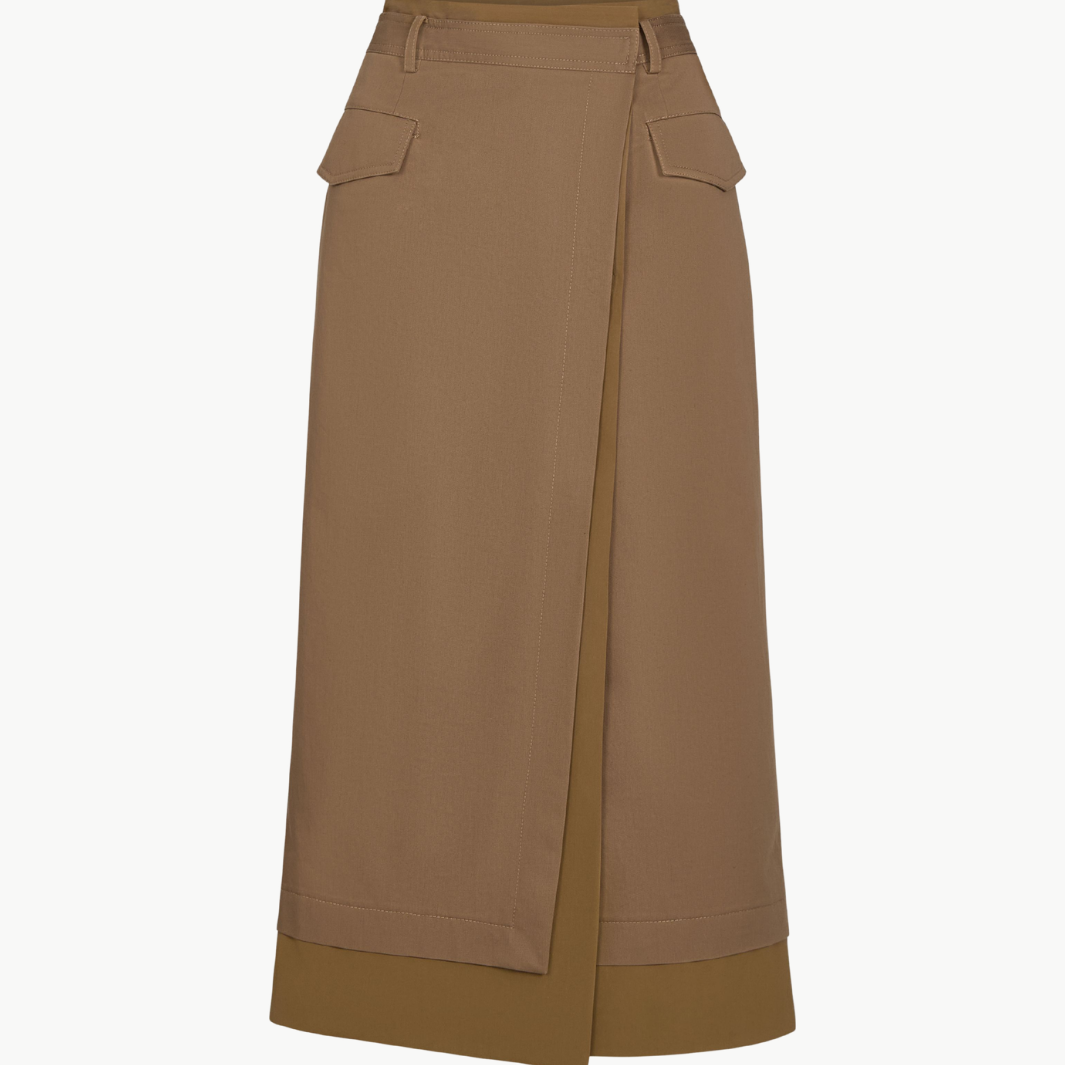 A Trip to the Met Cotton Wrap Midi Skirt