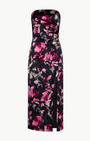 Ramy Brook DORY STRAPLESS RUCHED MIDI DRESS at Romi Boutique